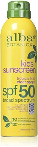 Alba Botanica Spf50 Sunscreen Kids 6 Ounce Clear Spray (177ml) (2 Pack) Alba Botanica