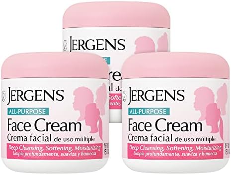 Jergens All Purpose Face Cream, Deep Cleansing Facial Cream, Makes Skin Smooth and Vibrant, 15 Oz, Pack of 3 Jergens