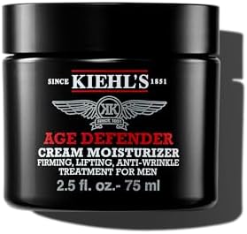 Kiehl's Age Defender Face Cream Moisturizer, Firming & Lifting Anti-Aging Treatment for Men, Gently Exfoliates, Minimizes Look of Fine Lines and Wrinkles, with Capryloyl Salicylic Acid & Caffeine Kiehl's