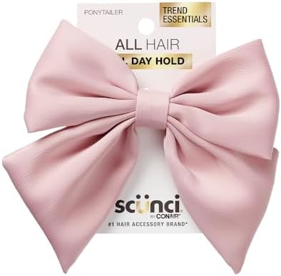 Scunci by Conair champagne elastic bow hair tie - hair elastics - bows - hair accessories for women - hair bows - Champagne Color Conair