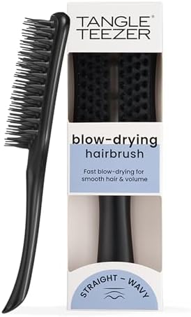 Tangle Teezer Ultimate Blow Dry Brush, Vented Hair Brush for a Quick & Easy Blowout, Adds Volume & Lift, for Fine to Medium Hair Types, Jet Black Tangle Teezer