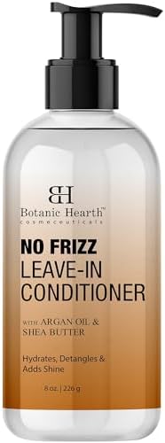 Botanic Hearth Leave in Conditioner for Curly, Frizzy, Dry, Damaged Hair | Detangling Conditioner With Shea Butter, Argan Oil & Allantoin | Smooth Flyaways & Add Shine | For All Hair Types | 8 oz Botanic Hearth