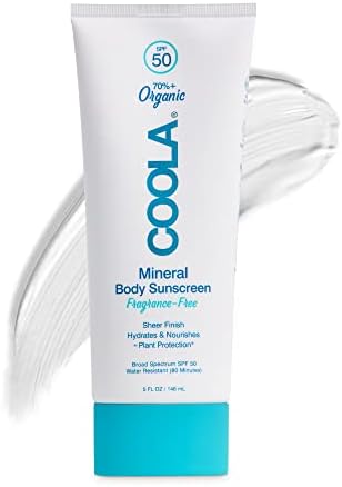 COOLA Organic Mineral Sunscreen Sunblock Body Lotion, Dermatologist Tested Skin Care for Daily Protection, Vegan and Gluten Free, 5 Fl Oz Coola