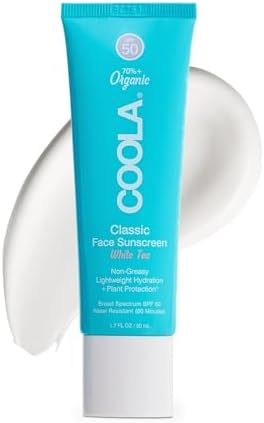 COOLA Organic Face Sunscreen SPF 50 Sunblock Lotion, Dermatologist Tested Skin Care for Daily Protection, Vegan and Gluten Free, Fragrance Free, 1.7 Fl Oz. Coola