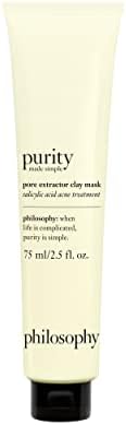 philosophy purity made simple pore extractor clay face mask - with purifying white kaolin clay, salicylic acid & natural exfoliants – removes impurities and reduces the appearance of pores philosophy