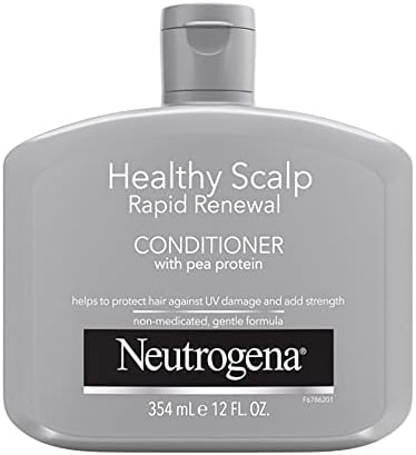 Neutrogena Healthy Scalp Rapid Renewal Conditioner with Pea Protein & UV Damage Protecting for Strong Healthy-Looking Hair, White, Unscented, 12 Fl Oz Neutrogena