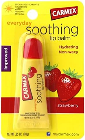 Carmex Soothing Lip Balm, Strawberry 0.35 oz (Pack of 6) Carmex