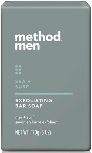 Method Men's Exfoliating bar Soap, Sea + Surf, 6 oz, 1Count Method