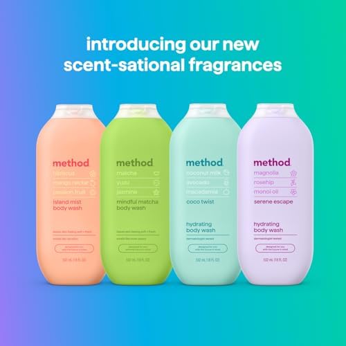 Method Body Wash, Island Mist, Hibiscus + Mango Nectar + Passion Fruit notes, 18oz Method