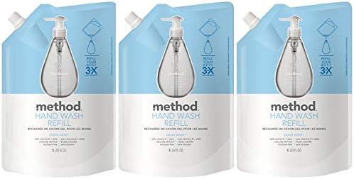 Method Gel Hand Soap Refill, Sweet Water, 34 Fl Oz (Pack of 3) Method