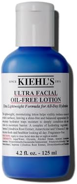 Kiehl's Ultra Facial Oil-Free Lotion, Lightweight Moisturizer for Oily to Normal Skin, Visibly Reduces Excess Oil, with Glacial Glycoprotein & Vitamin E, Paraben-free, Fragrance-free - 4.2 fl oz Kiehl's