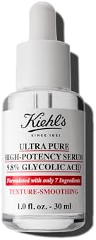 Kiehl's Ultra Pure High-Potency 9.8% Glycolic Acid Serum, Concentrated Face Serum to Exfoliate for Glowy Skin, Visibly Smooths Skin Texture & Boosts Skin Glow, All Skin Types, Fragrance-free - 1 fl oz Kiehl's