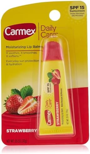 Carmex Daily Care Lip Balm Strawberry SPF 15 0.35 oz (Tube in Blister Pack) Carmex