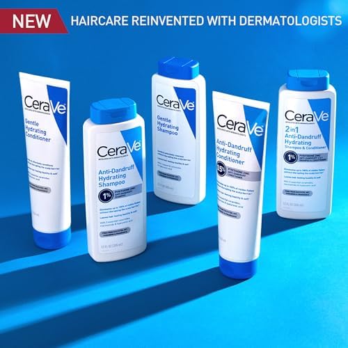 CeraVe 2 In 1 Hydrating Anti Dandruff Shampoo And Conditioner, 1% Pyrithione Zinc Dandruff Treatment, Color Safe & Sulfate Free Shampoo And Conditioner, Helps Eliminate Dandruff & Relieve Itchy Scalp CeraVe