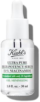 Kiehl's Ultra Pure High-Potency 5.0% Niacinamide Serum, Concentrated Face Serum for Oily Skin, Reduces Excess Oil and Shine, Helps Minimize Imperfections for a Natural Glow, Paraben-Free - 1 fl oz Kiehl's