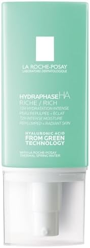 La Roche-Posay Hydraphase HA Rich, Hyaluronic Acid Face Moisturizer for Dry Skin with 72HR Hydration, Oil Free & Non-Comedogenic, 50 ML , 1.69 fl. oz. La Roche-Posay