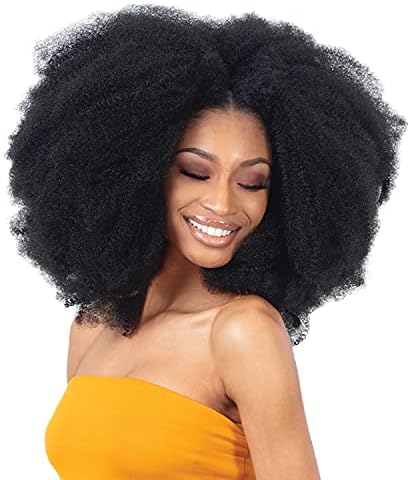 SHAKE N GO Freetress Synthetic Crochet Braid 3X PRE-FLUFFED - POPPIN TWIST 20 inch (1B Off Black), 1-PACK Nyx