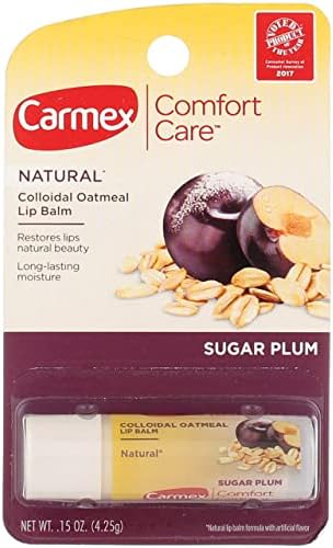 Carmex Comfort Care Colloidal Oatmeal Lip Balm, Sugar Plum .15oz (Pack of 3) Carmex