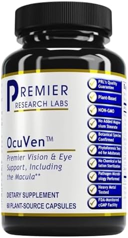 Premier Research Labs OcuVen - Lutein and Zeaxanthin Supplement, Eye Vitamins, Eye Health Supplements for Adults & Seniors, Vision Supplements, Macular Health, Eye Care - 60 Vegetarian Capsules Premier Research Labs