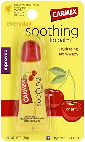 Carmex Soothing Everyday Lip Balm, Cherry 0.35 oz (Pack of 6) Carmex