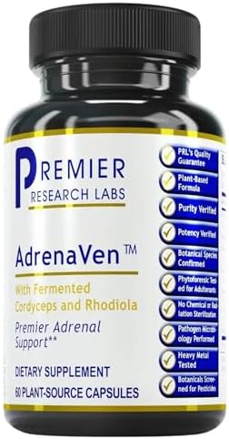 Premier Research Labs: 30 Servings-AdrenaVen - Adrenal Health Supplement, Supports Adrenal Gland Health and Stress Response - Organic Adrenal Health - 60 Plant-Source Capsules Premier Research Labs