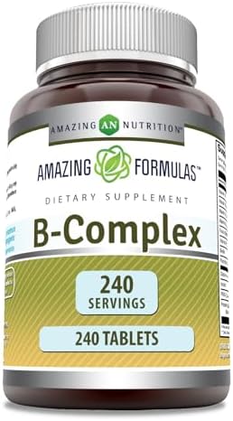 Amazing Formulas Vitamin B Complex with 11 Key Nutrients | 120 Tablets Supplement | Vitamin B1, B2, B3, B6, B12, Folic Acid, Biotin, Choline, Inositol, PABA Amazing Nutrition