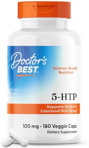 Doctors Best 5-HTP, Supports Mental & Emotional Well-Being, Non-GMO, Gluten Free, Soy Free, Vegan 60 Veggie Caps Doctor's Best