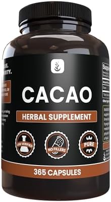 Pure Original Ingredients Cacao (365 Capsules) No Magnesium Or Rice Fillers, Always Pure, Lab Verified Pure Original Ingredients