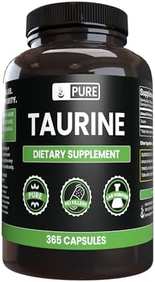 Pure Original Ingredients Taurine No Magnesium Or Rice Fillers, Always Pure, Lab Verified (365 Capsules) Pure Organic Ingredients