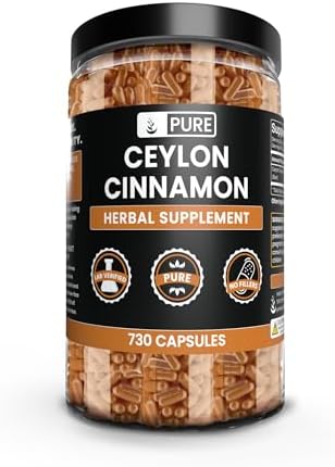 PURE ORIGINAL INGREDIENTS Ceylon Cinnamon (730 Capsules) No Magnesium or Rice Fillers, Always Pure, Lab Verified Pure Original Ingredients