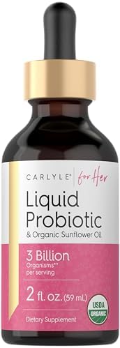 Carlyle Liquid Probiotic for Women | 2 fl oz | with Organic Sunflower Oil | 3 Billion Active Organisms | Dietary Supplement for Her Carlyle