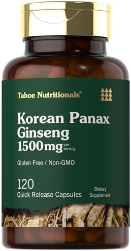 Carlyle Korean Panax Ginseng | 1500mg | 120 Capsules | Non-GMO and Gluten Free Supplement | Tahoe Nutritionals Carlyle