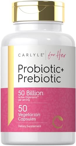 Carlyle Prebiotic & Probiotic for Women | 50 Billion Active Organisms Per Serving | 50 Capsules | Vegetarian Supplement for Women Carlyle