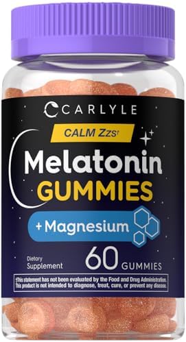 Carlyle Melatonin Gummies 10mg | with Magnesium Citrate | 60 Count | Vegan Formula | Non-GMO, Gluten Free Carlyle