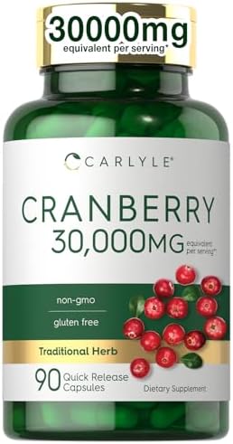 Carlyle Cranberry Pills | 30,000mg | 90 Capsules | Supplement for Women & Men | from Concentrate Extract | Non-GMO, Gluten Free Carlyle