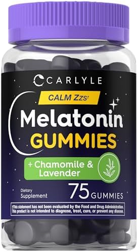 Carlyle Melatonin 3mg Gummies | 75 Count | with Chamomile and Lavender Extract | Vegan, Non-GMO, Gluten Free Supplement Carlyle