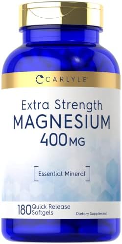 Carlyle Magnesium Oxide 400mg | 180 Softgels | Essential Mineral | Non-GMO and Gluten Free Supplement Carlyle