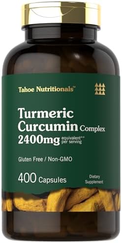 Tahoe Nutritionals Turmeric Curcumin Supplement 2400mg | 400 Powder Capsules | Non-GMO, Gluten Free Complex Carlyle