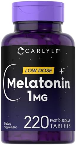 Carlyle Melatonin 1 mg | 220 Fast Dissolve Tablets | Low Dose | Vegetarian, Non-GMO, Gluten Free Carlyle