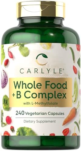 Carlyle B Complex with Whole Food Blend Formula | 240 Capsules | Plus L-Methylfolate | Non-GMO & Vegetarian Supplement Carlyle