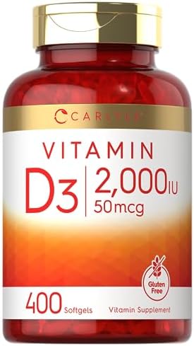 Carlyle Vitamin D3 2000IU Softgels | 400 Count | Non-GMO, Gluten Free Formula | 50 mcg | Vitamin D Supplement Carlyle