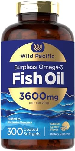 Carlyle Burpless Fish Oil 3600 mg | 300 Softgels | with Omega-3 Fatty Acids | Lemon Flavor | Non-GMO, Gluten Free Supplement | by Wild Pacific Carlyle