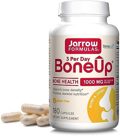 Jarrow Formulas BoneUp Three Per Day for Bone Density and Skeletal Nutrition, Includes Vitamin D3, K2 (as MK-7) and Calcium, 90 Capsules, 30 Day Supply Jarrow Formulas