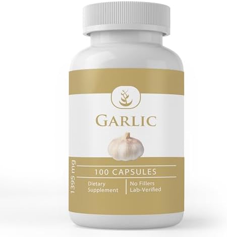 Pure Original Ingredients Garlic Capsules, (100 Capsules) Always Pure, No Additives Or Fillers, Lab Verified (100 Capsules) Pure Organic Ingredients