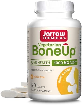 Jarrow Formulas BoneUp, 1,000 mg of Calcium Per Day, Vitamin D3, Boron and Trace Minerals for Bone Health and Joint Support, 120 Vegetarian Tablets Jarrow Formulas