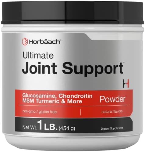 Horbäach Ultimate Joint Support Powder 1 lb | Glucosamine, Chondroitin, MSM & Turmeric | Triple Action Support Supplement for Men and Women | Non-GMO, Gluten Free Horbäach