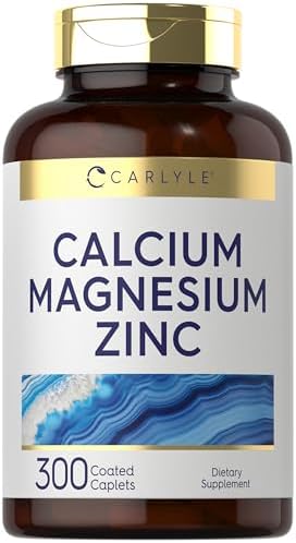 Carlyle Calcium Magnesium Zinc | 300 Caplets | Vegetarian, Non-GMO, Gluten Free Supplement Carlyle