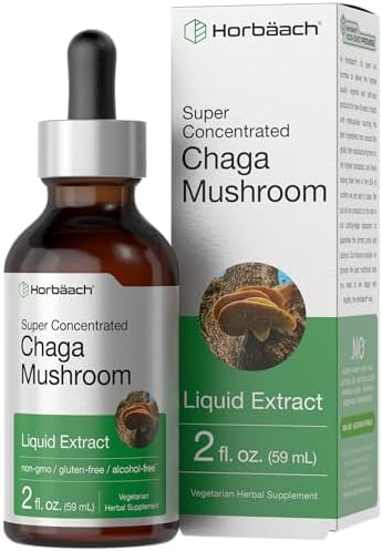 Horbäach Chaga Mushroom Liquid Extract | 2 Fl Oz | Vegetarian Tincture | Alcohol Free | Non-GMO, Gluten Free Horbäach