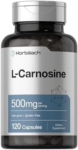 Horbäach L-Carnosine 500mg | 120 Capsule Supplement | Non-GMO & Gluten Free Powder Pills Horbäach