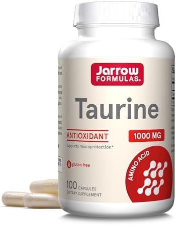 Jarrow Formulas® Taurine 1000 mg, Dietary Supplement, Amino Acid Supplement for Brain Health Support, 100 Capsules, 100 Day Supply Jarrow Formulas